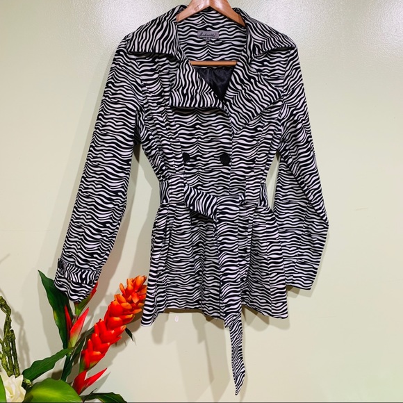 Mod Modele Zebra  Belted DBL  Breasted  Jacket - Picture 2 of 8